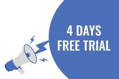 4 day free trial banner design. 4 days free banner background. Business promotion banner design clipart