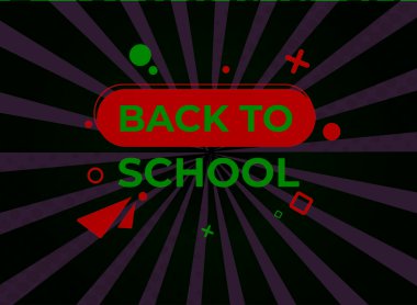 okul düğmesine, afişe, etikete, web sitesi şablonuna geri dön. Renkli megafon simgesiyle okula geri dön