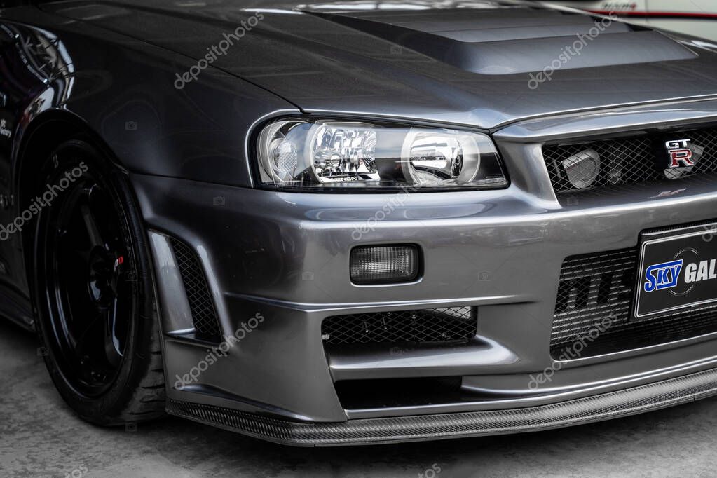 Bangkok, Thailand - January 17, 2025 : Nissan skyline GTR34 Vspec (BNR34) 1000HP.
