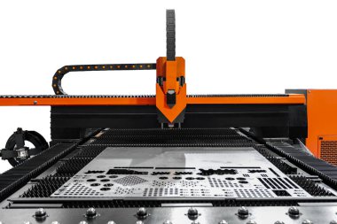 Sac işlem kesme. Otomatik kesim Cnc, Plc makine tarafından lazer kıvılcımlar. imal iş, fabrika, üretim