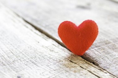 Valentine day hearts on wood background. concept day of love