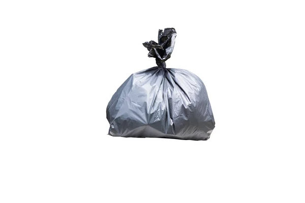 Black Garbage Bag Isolated White Background Clipping Mask — Fotografia de Stock