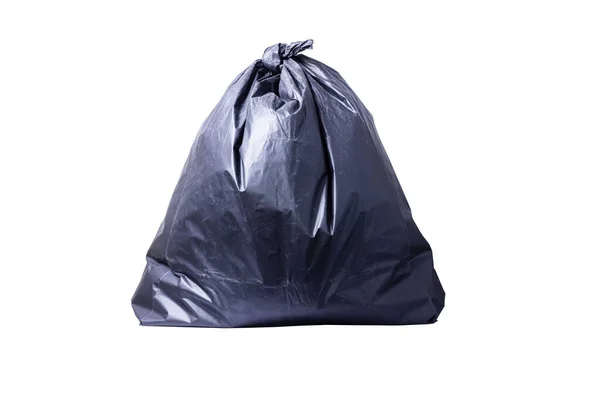 Black Garbage Bag Isolated White Background Clipping Paths — Zdjęcie stockowe
