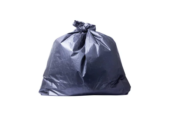Black Garbage Bag Isolated White Background Clipping Paths — Zdjęcie stockowe