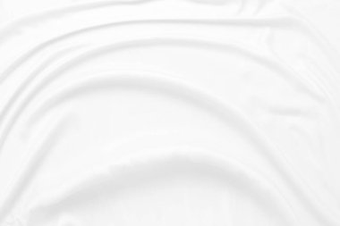 beyaz kumaş arka plan yumuşak kırışık kumaş patrem ve yüzey.