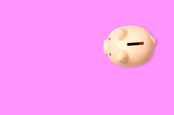 Piggy Bank White Background Top View — Stock Photo, Image