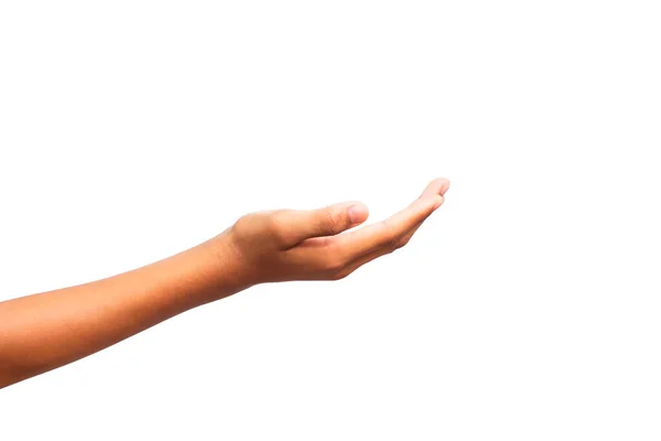 Рука Человека Изолированы Белом Фоне Обрезка Пути — стоковое фото