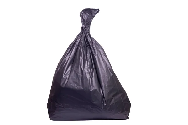 Black Garbage Bag Isolated White Background Clipping Paths — Stok fotoğraf