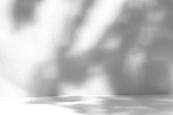 Schatten Von Blättern Auf Weißem Stoff Verwischen Weißer Stoff Hintergrund lizenzfreie Stockfotos