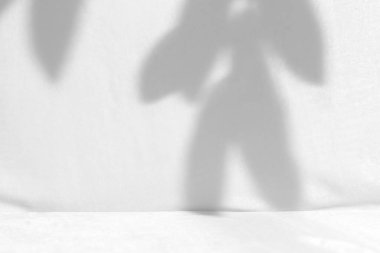 Beyaz kumaştaki yaprakların gölgesi