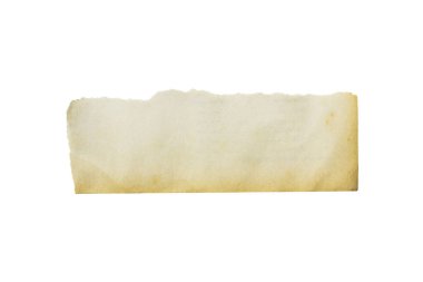 Parçalanmış eski eski kağıt beyaz arkaplanda izole edilmiş, kırpma yolları