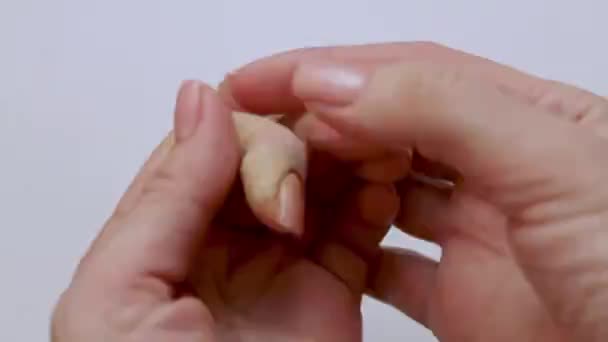 Verwundung Finger Der Hand Nach Der Pflasterhilfe Erste Hilfe Bei — Stockvideo