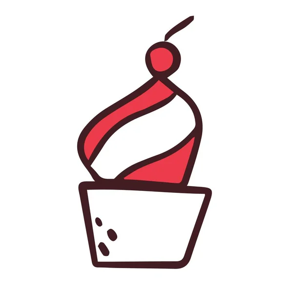 加拿大日的甜蛋糕 枫叶作为象征 7月1日象征是红色和白色的 涂鸦的风格 明信片 海报或设计 — 图库矢量图片
