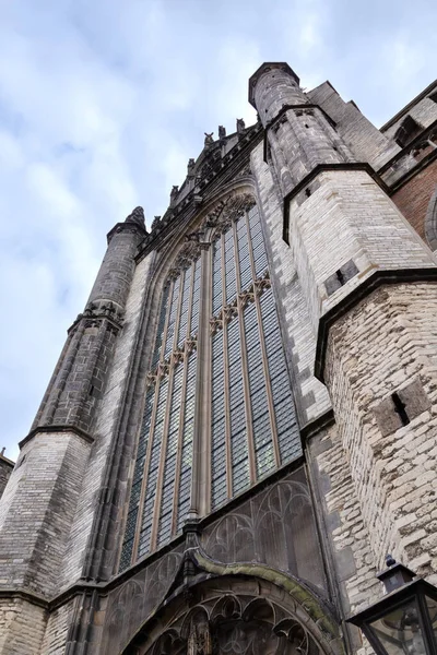 Medieval gothic architecture of the church of St. Pancras in Leiden in the Netherlands