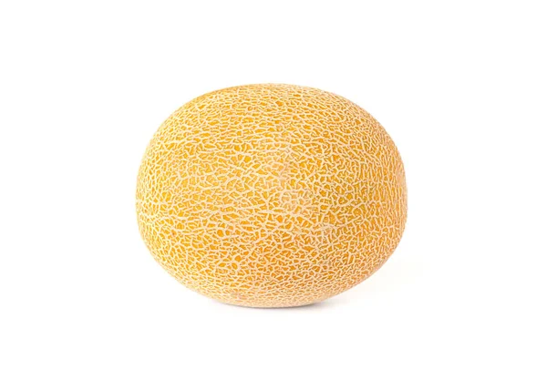 Close Shot Van Gele Meloen Met Getextureerde Huid Een Witte — Stockfoto
