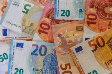 Background of the different euro banknotes