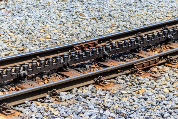 Крупный План Зубчатых Железнодорожных Путей — стоковое фото