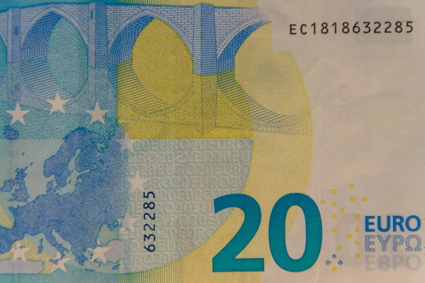 Macro Shot Twenty Euro Banknote — стоковое фото