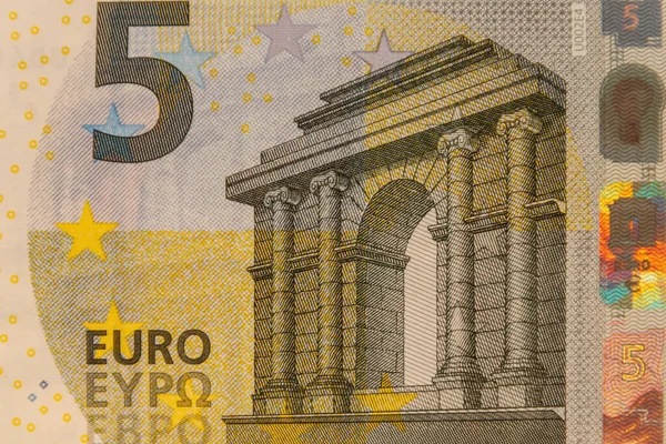 Macro Shot Five Euro Banknote — Stock Photo, Image