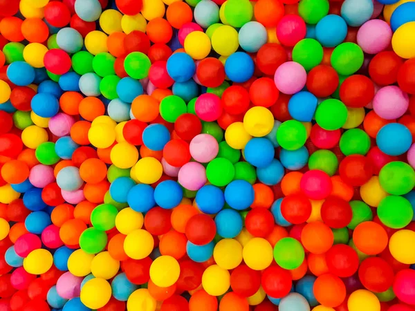 Bakgrund Många Plast Färgglada Bollar Bollbassäng Ett Barns Spelrum — Stockfoto