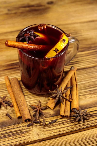 Mulled Wine Spices Wooden Table — Stock Photo, Image