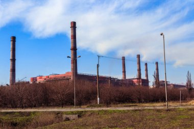 Eski fabrikanın sanayi manzarası