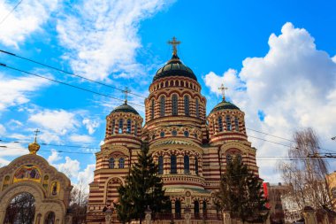 Ukrayna 'nın Kharkov kentindeki Annunciation katedralinin manzarası