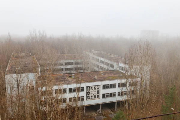 View Ghost Town Pripyat Autumn Chernobyl Exclusion Zone Ukraine Вид — стоковое фото