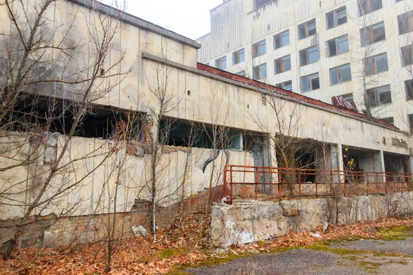 Edificio Abandonado Del Hotel Polissya Ciudad Fantasma Pripyat Chernobyl Exclusion —  Fotos de Stock