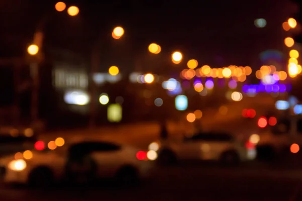Bokeh Wazig Autolichten Nachts Abstracte Achtergrond — Stockfoto