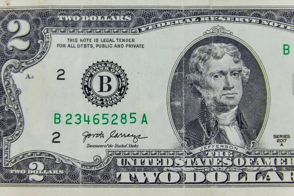 两张美圆钞票的宏观镜头 — 图库照片