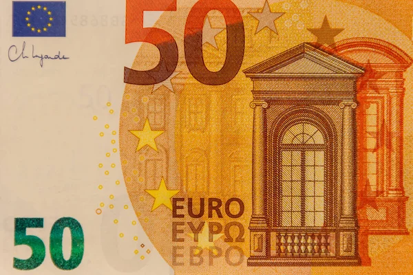 Makro Snímek Eurobankovky — Stock fotografie