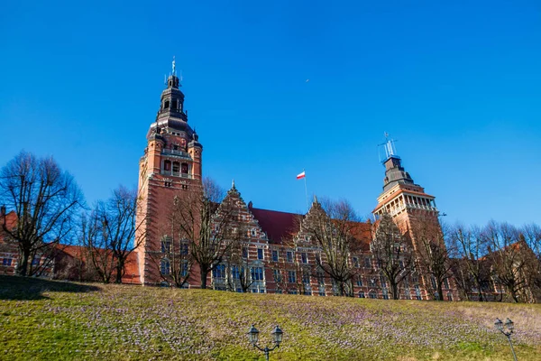 Historická Budova Zemského Úřadu Terase Haken Štětíně Polsko — Stock fotografie