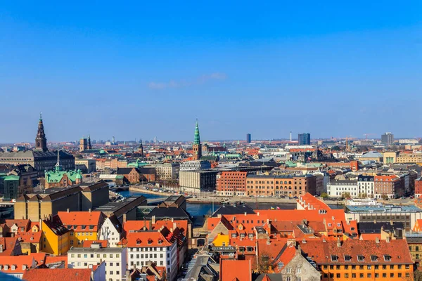 stock image Cityscape of Copenhagen city, Denmark. View from above