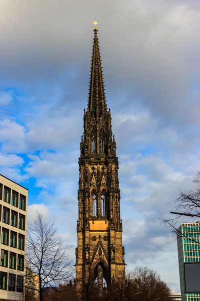 Hamburg Almanya Daki Nicholas Kilisesi — Stok fotoğraf
