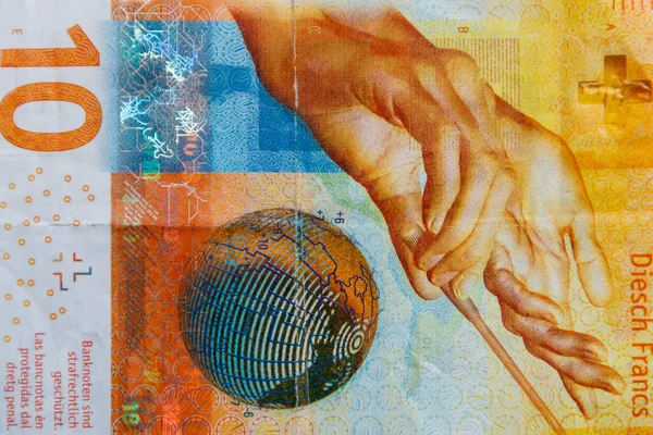 Sviçre Frankı Banknotunun Makro Çekimi — Stok fotoğraf