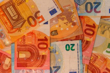Background of the different euro banknotes