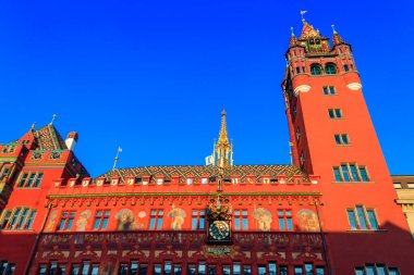 İsviçre, Basel 'deki Basel Belediye Binası Cephesi