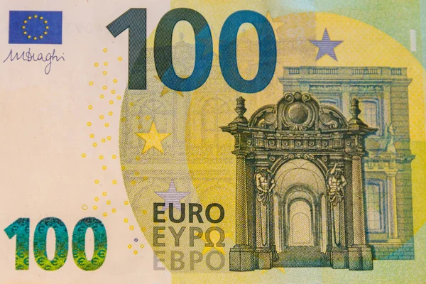 Macro Shot Delle Cento Banconote Euro — Foto Stock