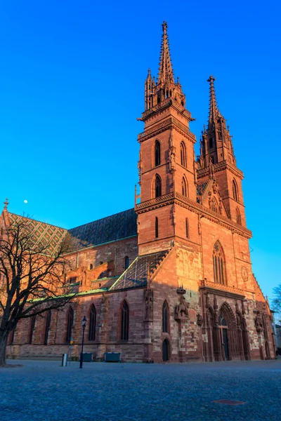 Sviçre Deki Basel Minster Katedrali Cephesi — Stok fotoğraf
