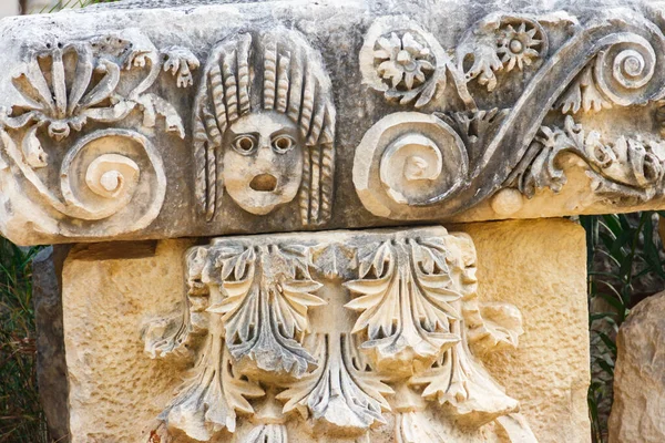 stock image Stone faces in the ancient city of Myra in Demre, Antalya province in Turkey