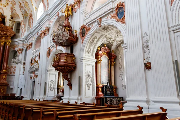 Interiér Jezuitského Kostela Lucerně Švýcarsko — Stock fotografie