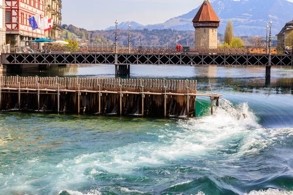 Needle Dam Reuss River Lucerne Switzerland — Stock Photo, Image