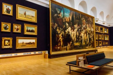 Hamburg, Almanya - 31 Mart 2022 Hamburger Kunsthalle 'nin içinde, Almanya' nın Hamburg kentindeki sanat müzesi