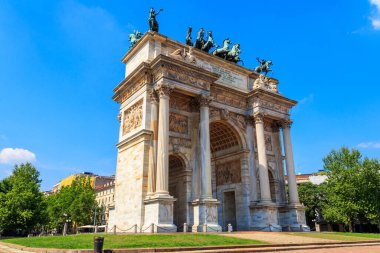 Arch barış sempione Parkı, milan, lombardy, İtalya