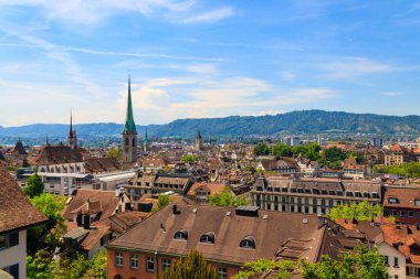 İsviçre 'nin Zürih kentinin havadan görünüşü