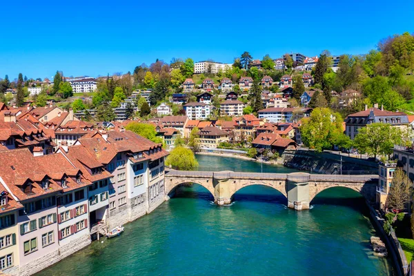View Aare River Old Town Bern Switzerland — Stock Photo, Image