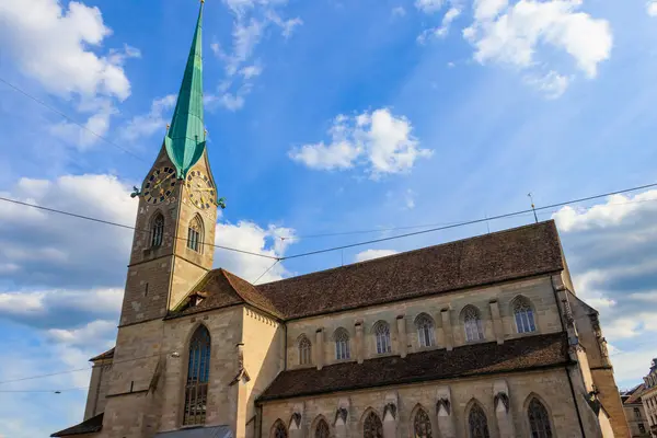 Sviçre Zürih Teki Fraumunster Kilisesi Cephesi — Stok fotoğraf