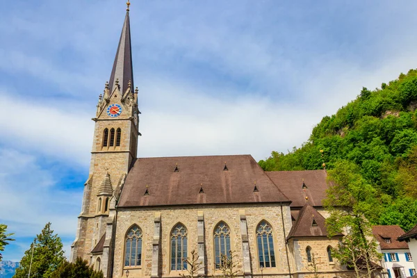 stock image Vaduz Cathedral, or Cathedral of St. Florin is a neo-Gothic church in Vaduz, Liechtenstein