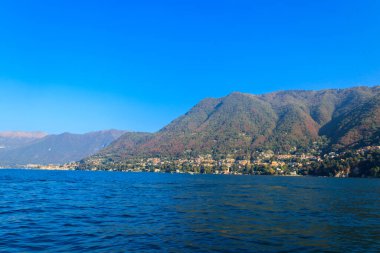 Como Gölü 'nün nefes kesici manzarası, Lombardy, İtalya